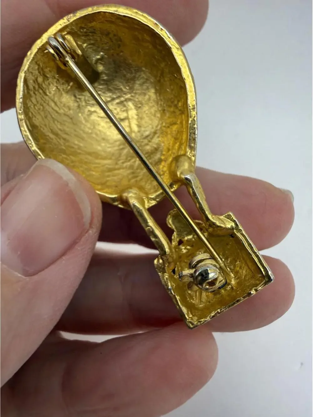 Vintage Hot Air Balloon Brooch Pin with Rhinestones